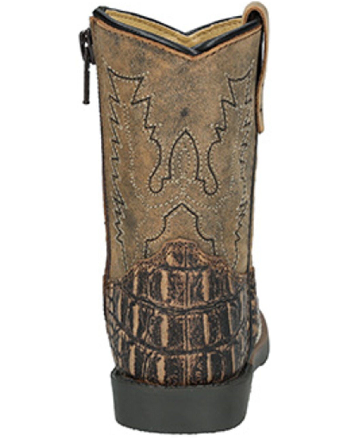 Image #4 - Smoky Mountain Toddler Boys' Autry Caiman Print Western Boots - Broad Square Toe, Black, hi-res