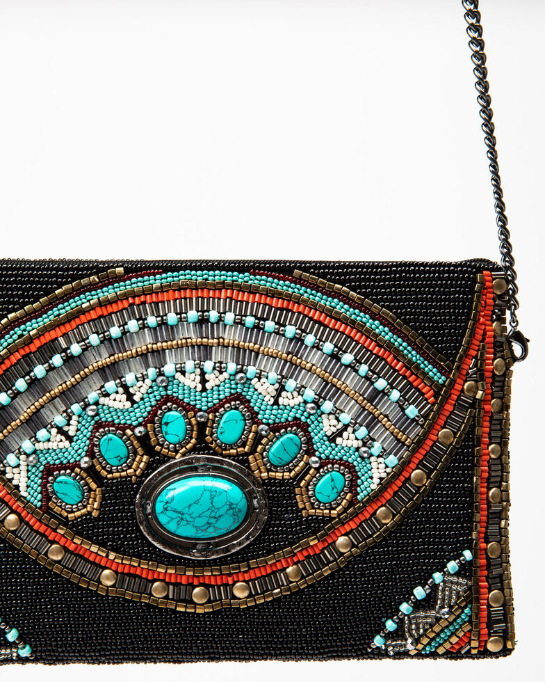 Mary Frances Women's Mini Girl Tribe Beaded Crossbody Handbag, Black, hi-res