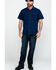 Hawx Men's Solid Yarn Dye Two Pocket Short Sleeve Work Shirt , Navy, hi-res
