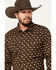 Image #2 - Cody James Men's Reign In Striped Print Long Sleeve Snap Western Shirt - Tall, Chocolate, hi-res