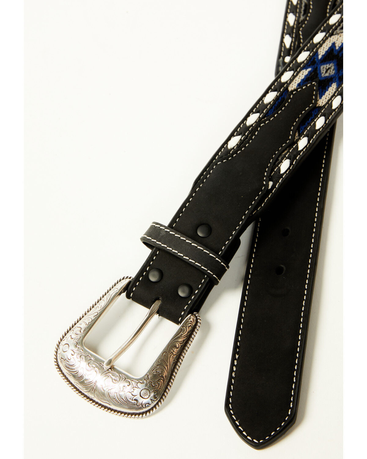 Image #2 - Cody James Men's Southwestern Inlay Tapered Belt, Black, hi-res