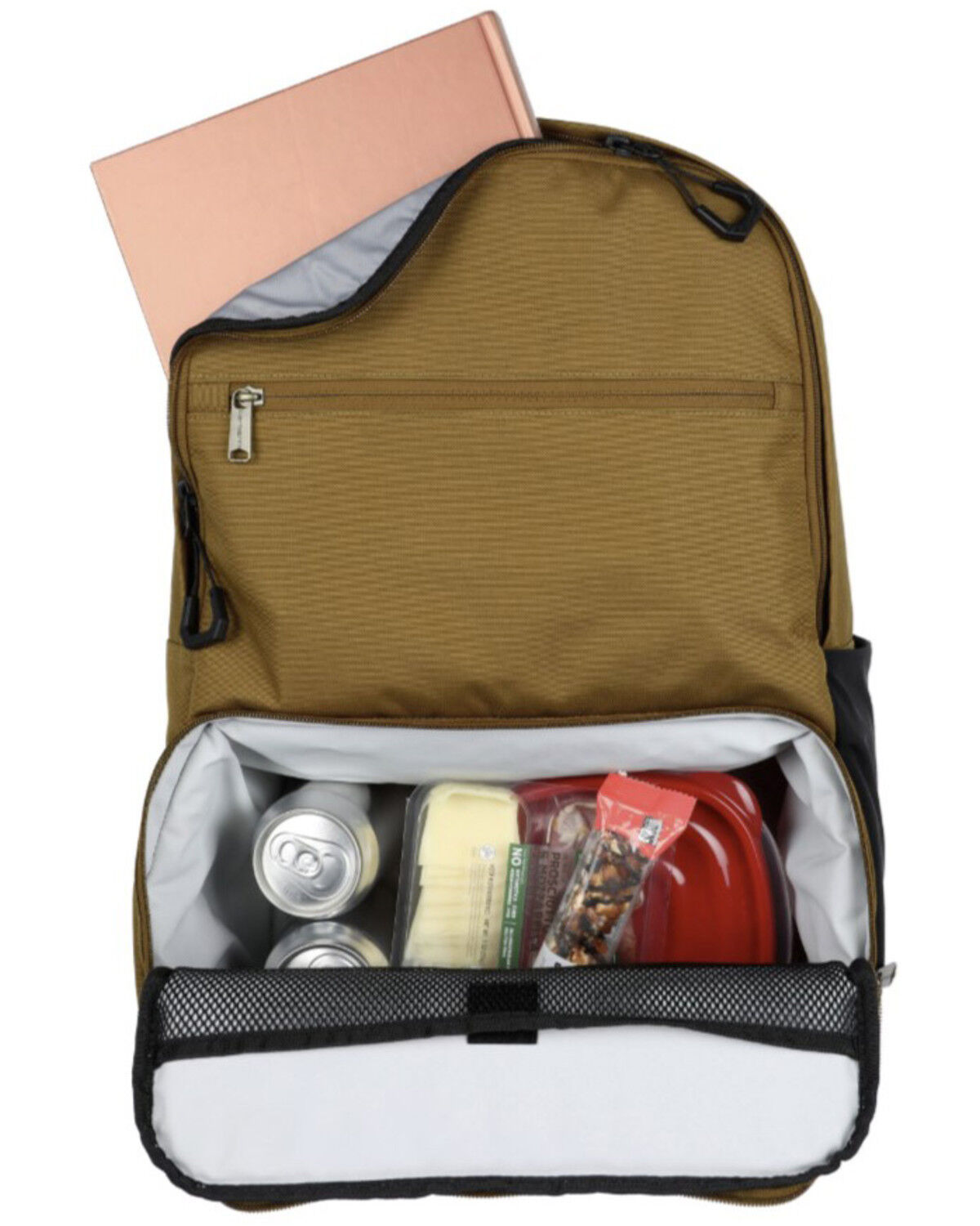 Image #2 - Carhartt Insulated Two Compartment Cooler Backpack, Brown, hi-res