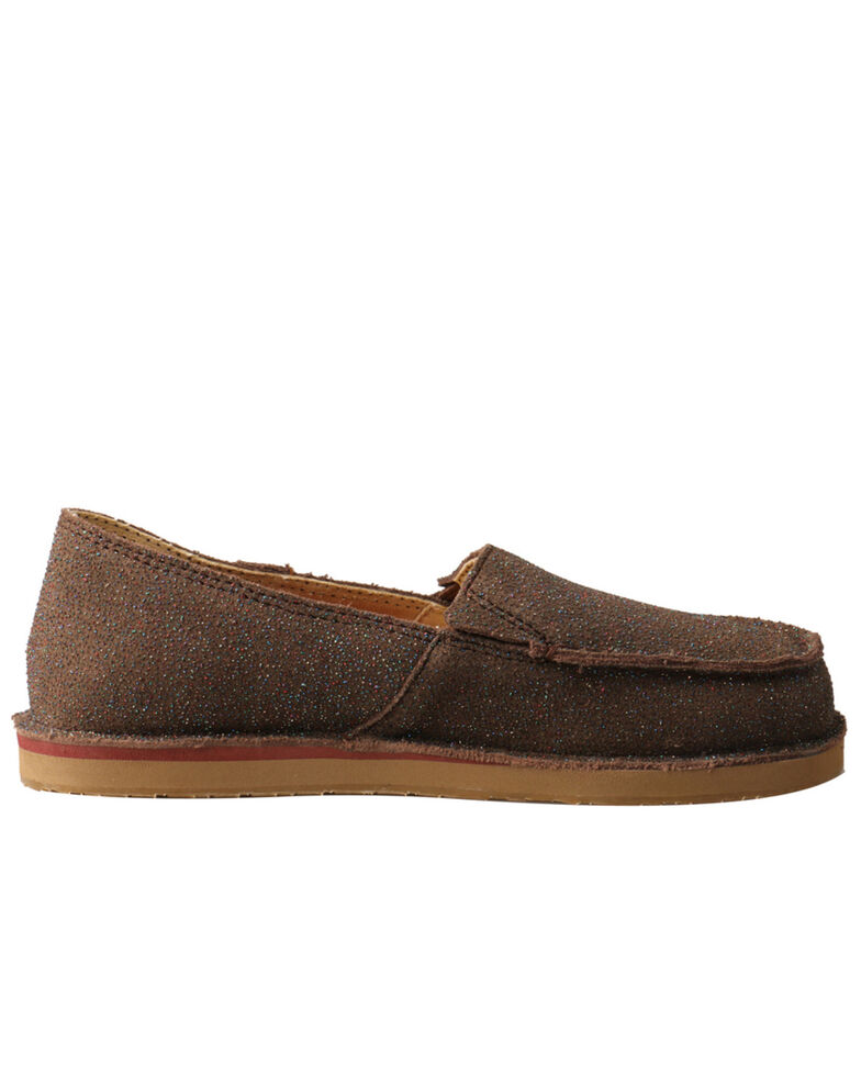 Twisted X Girls' Chocolate Slip-On Loafers - Moc Toe, Chocolate, hi-res