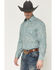 Image #2 - Stetson Men's Medallion Print Long Sleeve Snap Western Shirt, Blue, hi-res