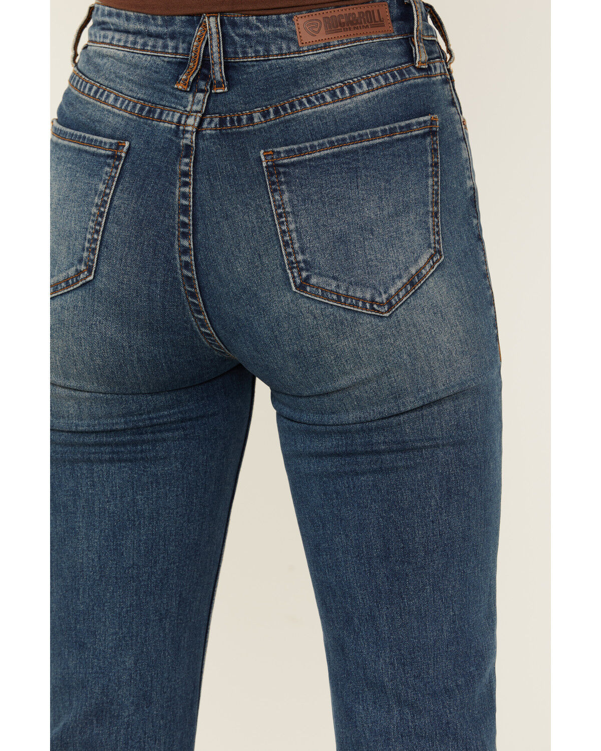 Image #3 - Rock & Roll Denim Women's Medium Wash High Rise Extra Stretch Trouser Jeans, Medium Wash, hi-res