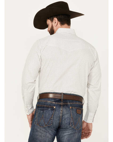 Image #4 - Ely Walker Men's Geo Print Long Sleeve Pearl Snap Western Shirt, White, hi-res