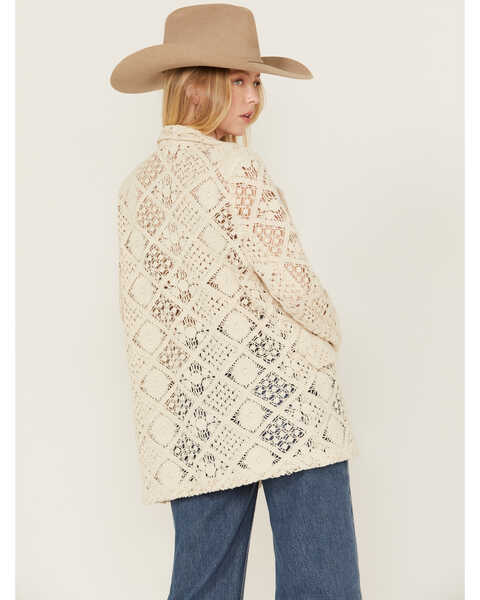 Image #4 - Miss Me Women's Crochet Jacket , Beige, hi-res
