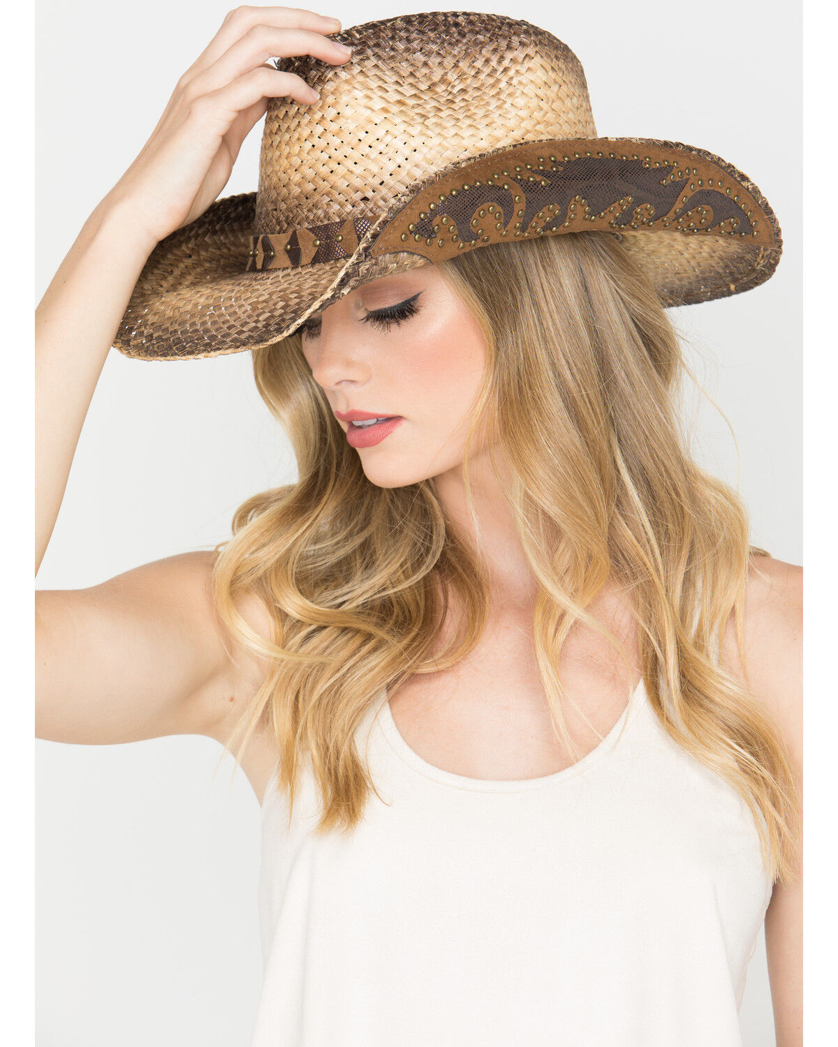 Image #6 - Shyanne Women's Rustic Straw Cowboy Hat, Brown, hi-res