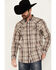 Image #1 - Moonshine Spirit&reg; Men's Load Plaid Print Long Sleeve Snap Western Shirt, Tan, hi-res
