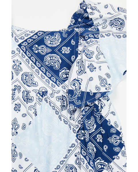 Image #2 - Wrangler Toddler Girls' Bandana Print Short Sleeve Dress, Light Blue, hi-res