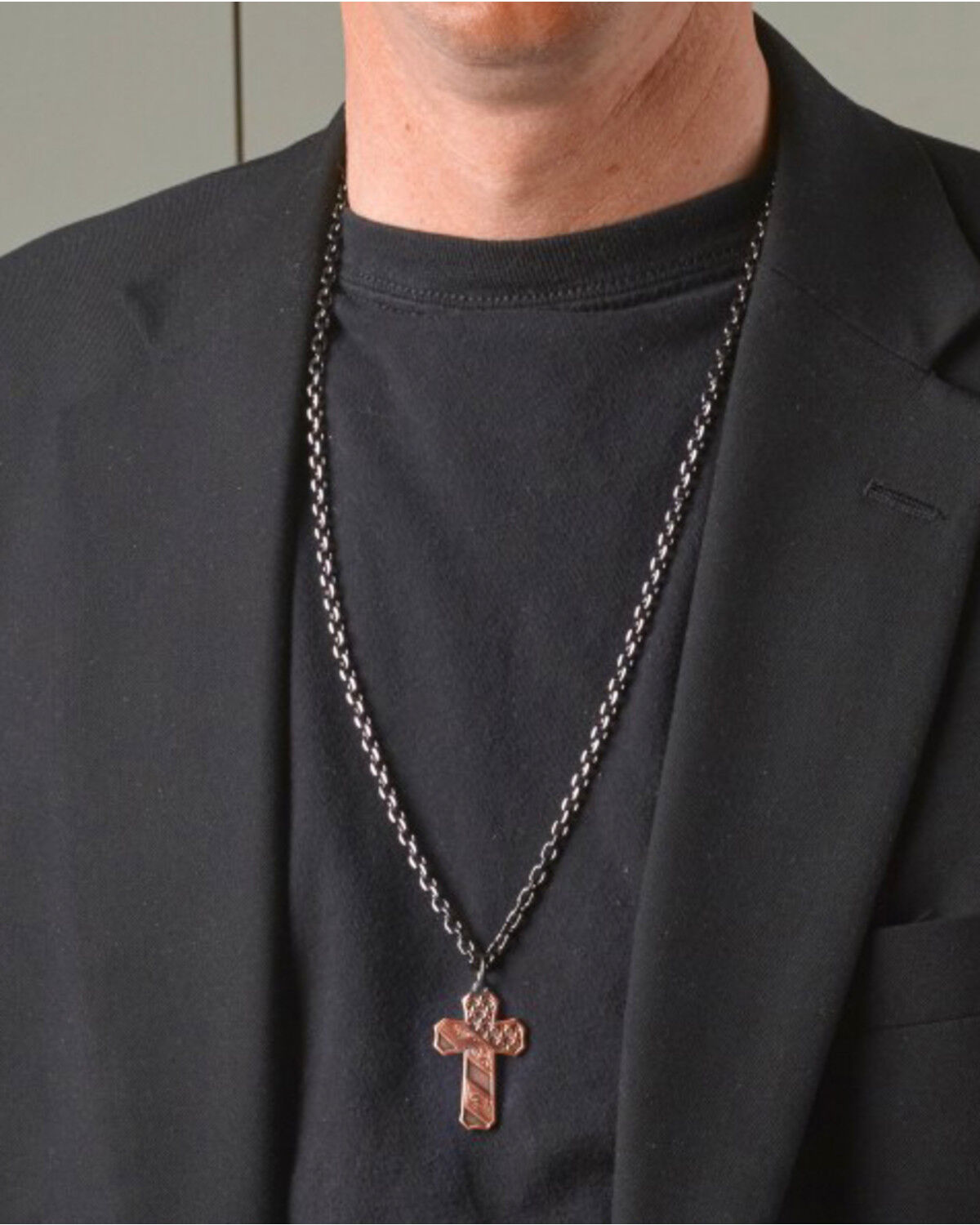 Image #2 - Montana Silversmiths Men's Nickel Faded Glory Cross Necklace, Silver, hi-res