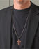 Montana Silversmiths Men's Nickel Faded Glory Cross Necklace , Silver, hi-res