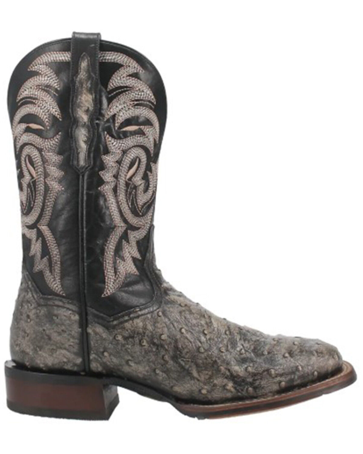 Image #2 - Dan Post Men's Dillinger Full Quill Ostrich Western Boots - Broad Square Toe, Grey, hi-res