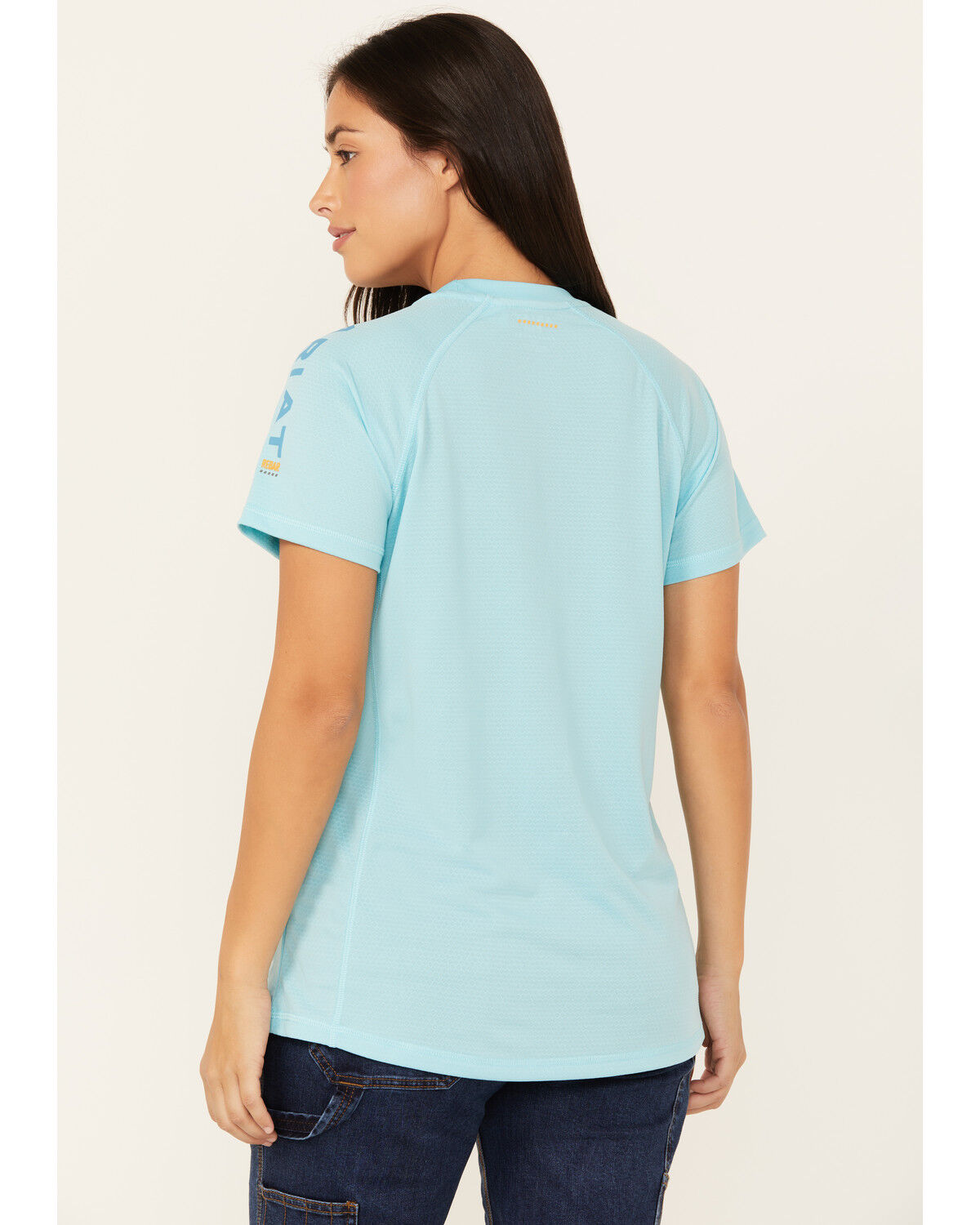 Image #4 - Ariat Women's Rebar Heat Fighter Short Sleeve Work Shirt, Turquoise, hi-res