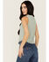 Image #4 - Rock & Roll Denim Women's Sleeveless Embroidered Tank Top , Jade, hi-res