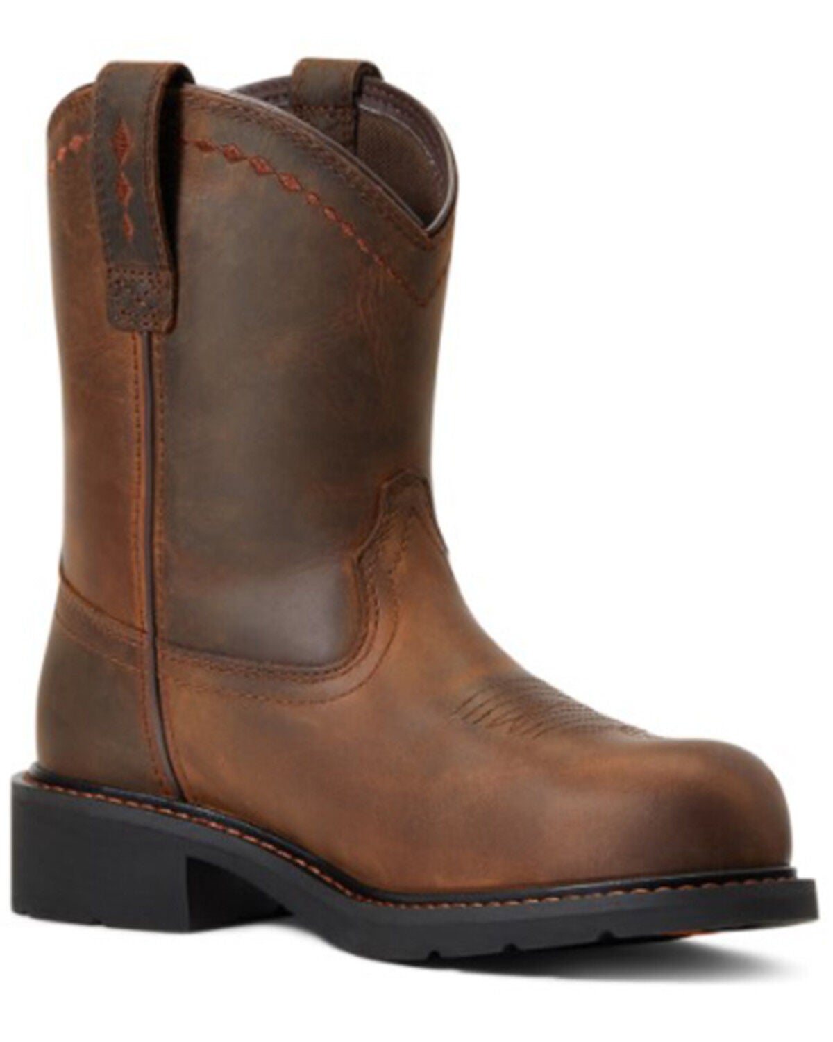 Ariat Women's Fatbaby Pull On Work Boots - Steel Toe, Brown, hi-res