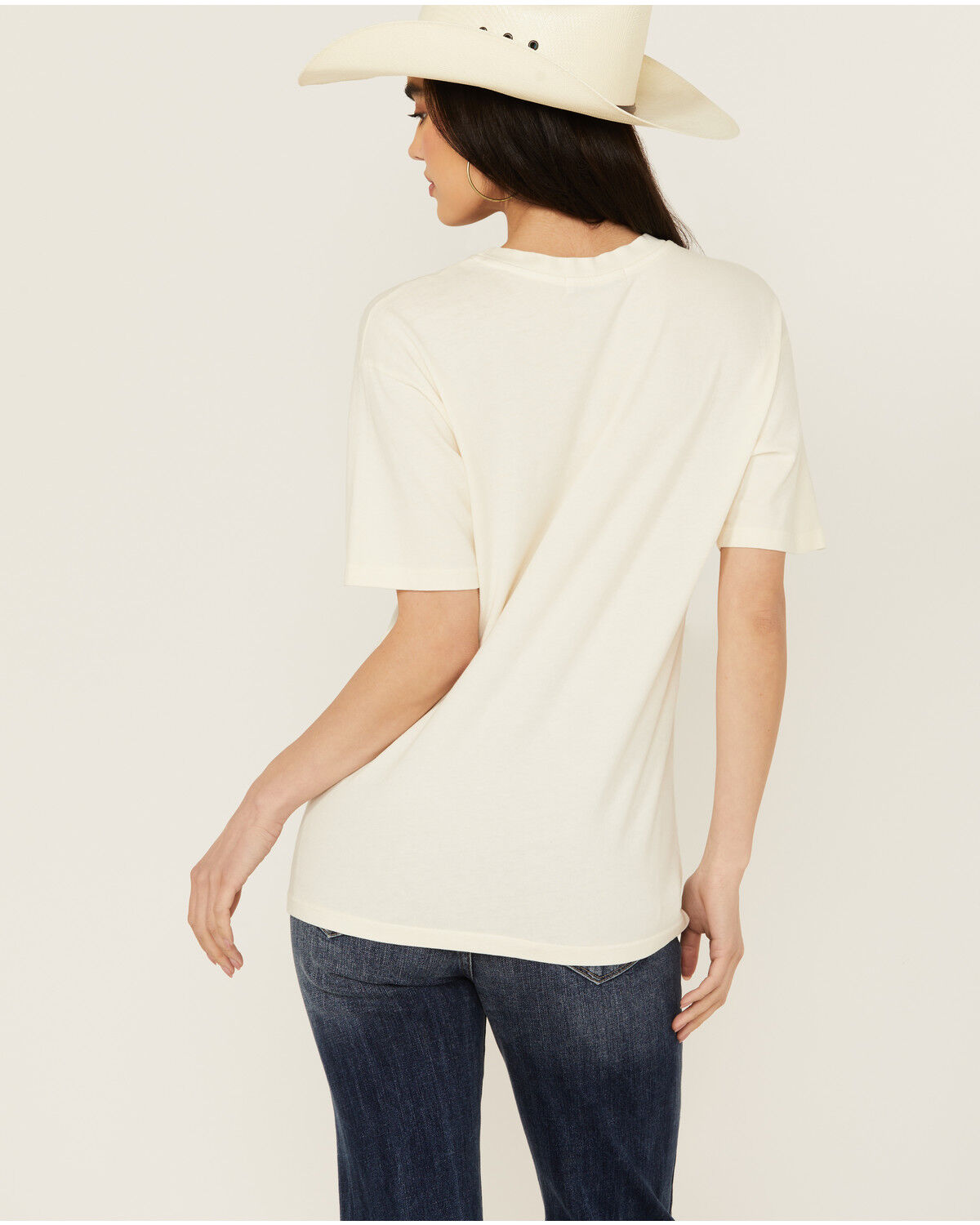 Image #4 - Day Dreamer Women's Johnny Cash Short Sleeve Oversized Graphic Tee, Cream, hi-res
