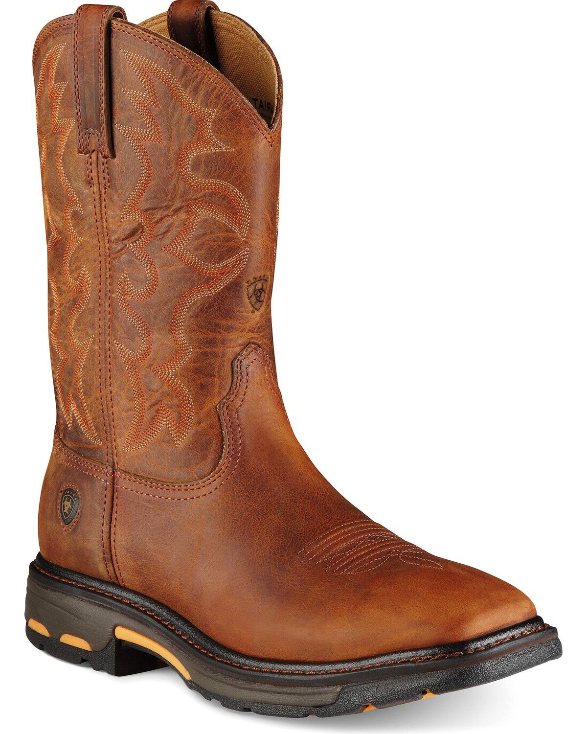 square toe pull on work boots