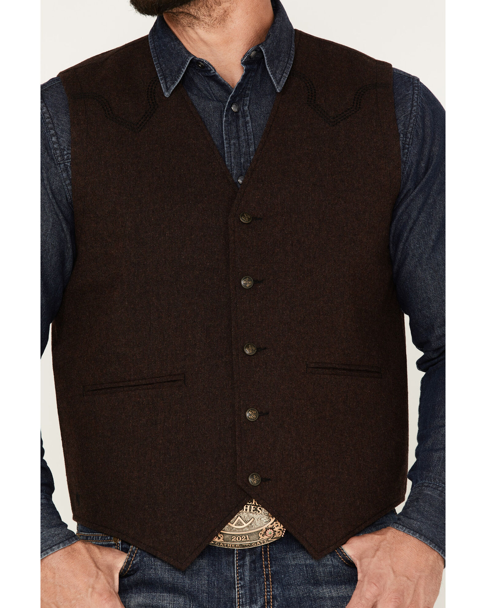 Image #3 - Moonshine Spirit Men's Watering Hole Vest, Brown, hi-res
