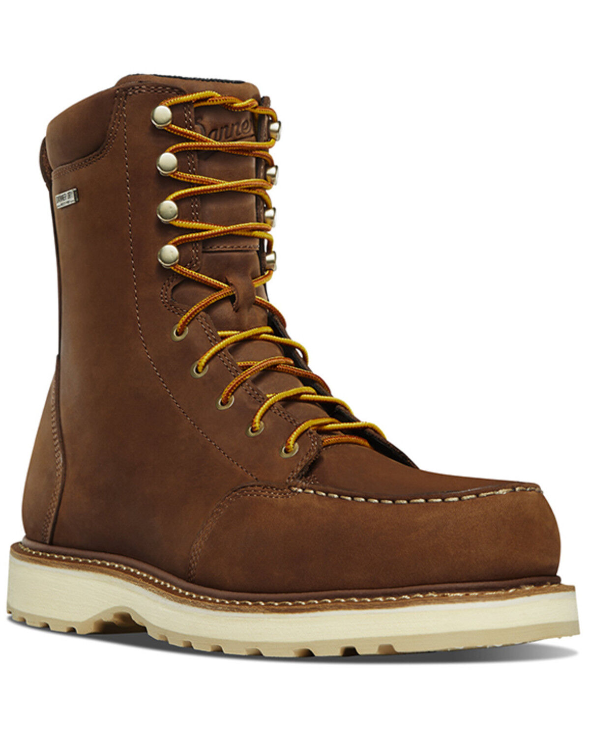 Image #1 - Danner Men's Cedar River 8" Moc Waterproof Work Boots - Soft Toe, Brown, hi-res