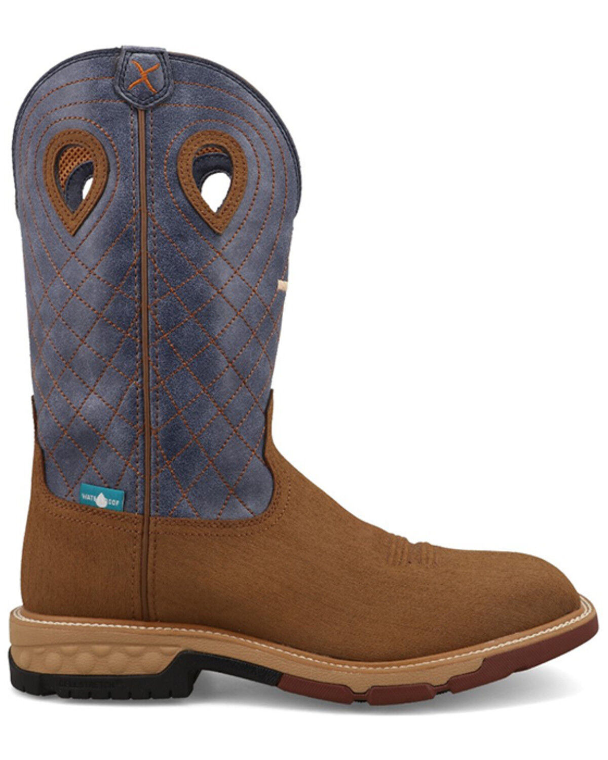 Image #2 - Twisted X Men's 12" Waterproof Western Work Boots - Alloy Toe, Grey, hi-res