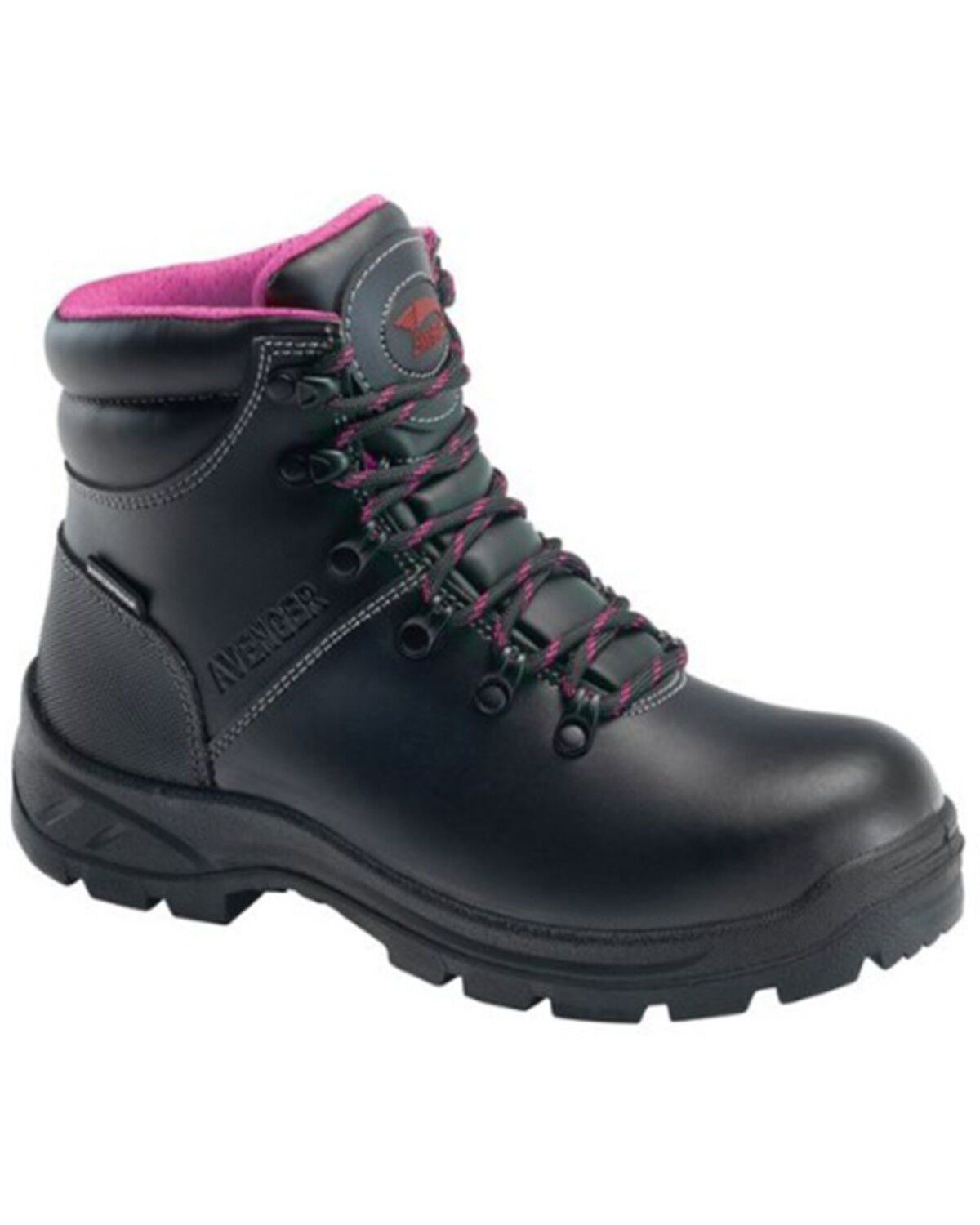Image #1 - Avenger Women's Builder Mid 6" Lace-Up Waterproof Work Boots - Steel Toe, Black, hi-res