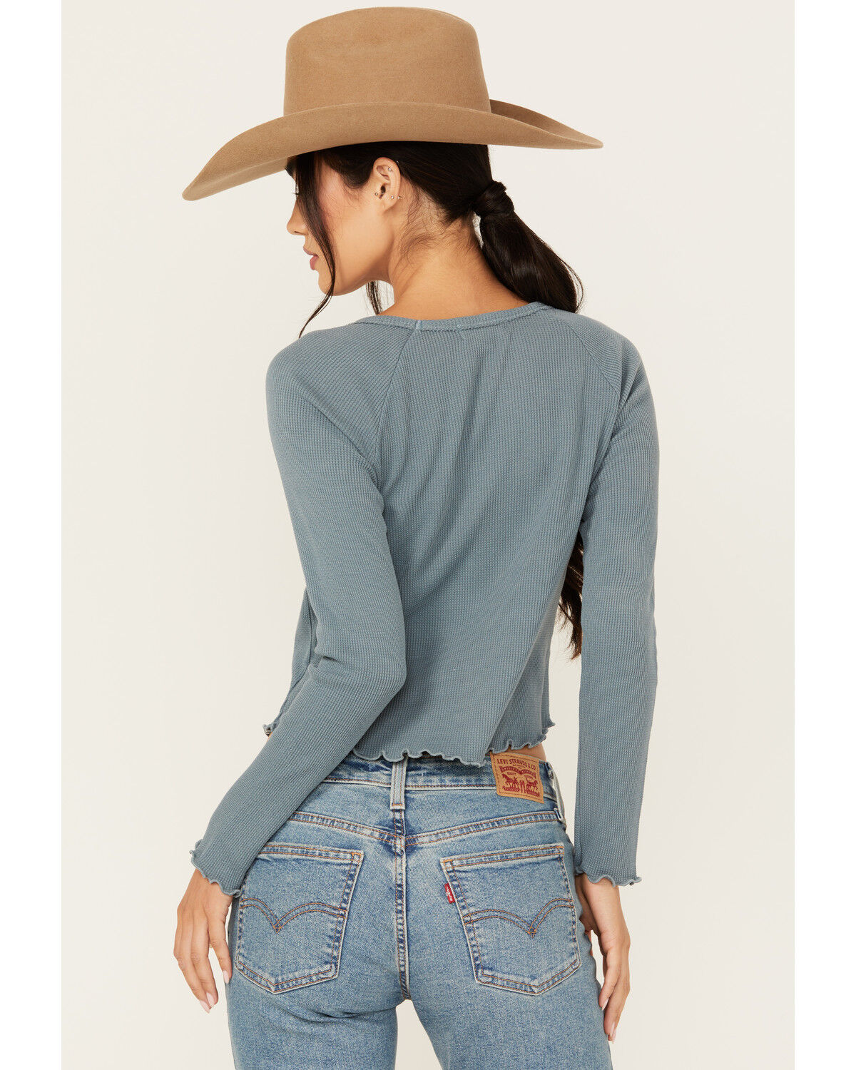 Image #4 - Originality Women's Whiskey Business Thermal Graphic Tee, Blue, hi-res