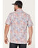 Image #4 - Scully Men's Birds Of Paradise Floral Print Short Sleeve Button Down Western Shirt, Red, hi-res