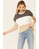 Image #1 - Wishlist Women's Wide Stripe Colorblock Dolman Short Sleeve Top , Charcoal, hi-res