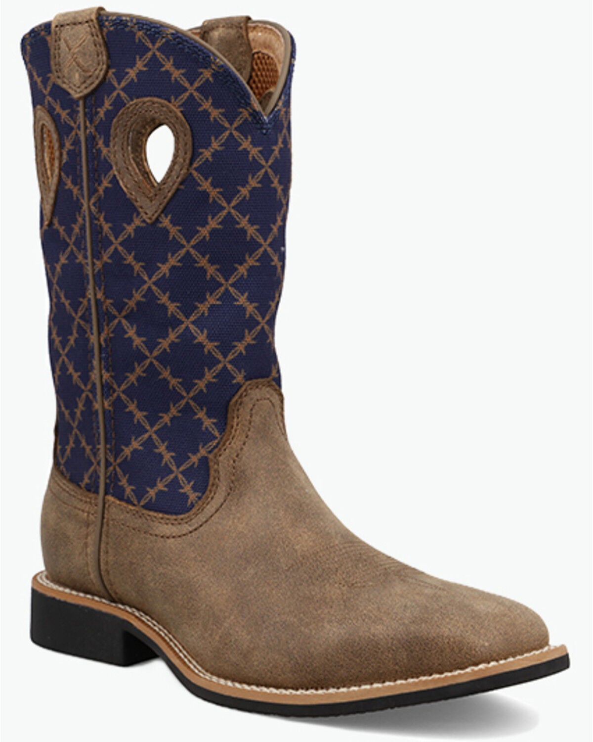 Image #1 - Twisted X Boys' Top Hand Performance Western Boots - Broad Square Toe, Navy, hi-res