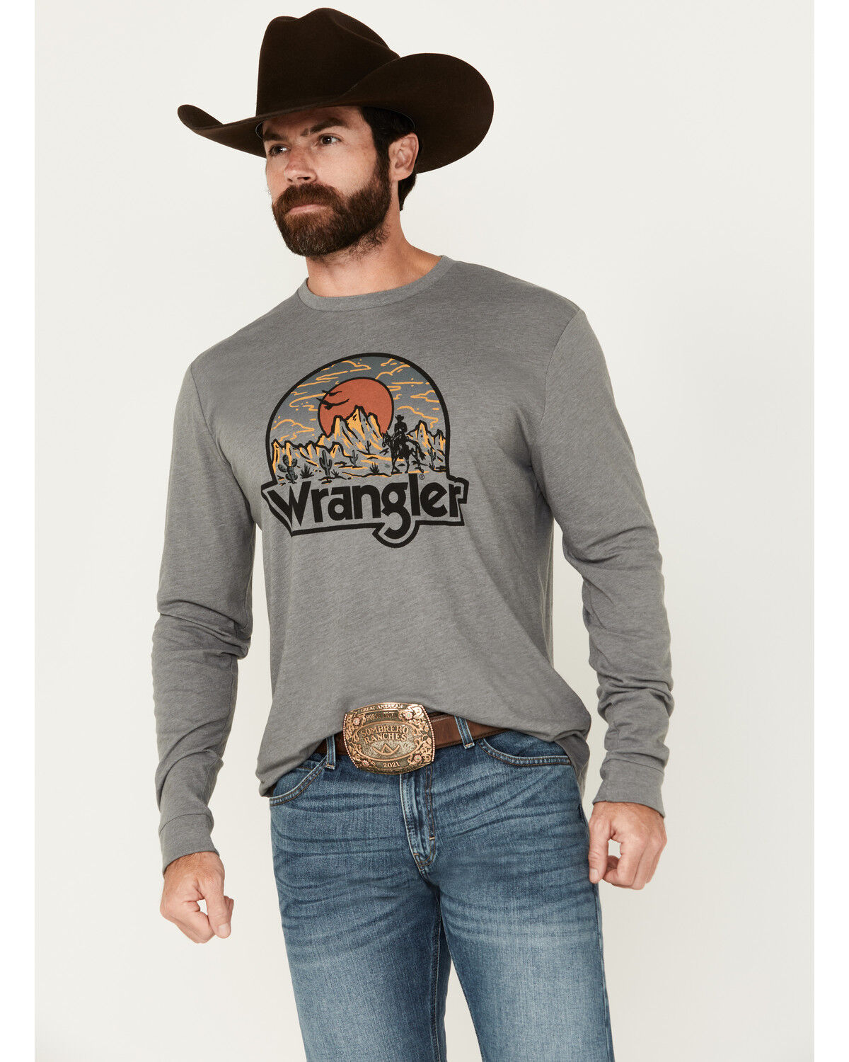 Wrangler Men's Landscape Logo Long Sleeve Graphic T-Shirt Wrangler Men's Landscape Logo Long Sleeve Graphic T-Shirt