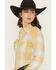 Image #2 - Ariat Women's Daisy Plaid Print Long Sleeve Snap Western Shirt, Yellow, hi-res