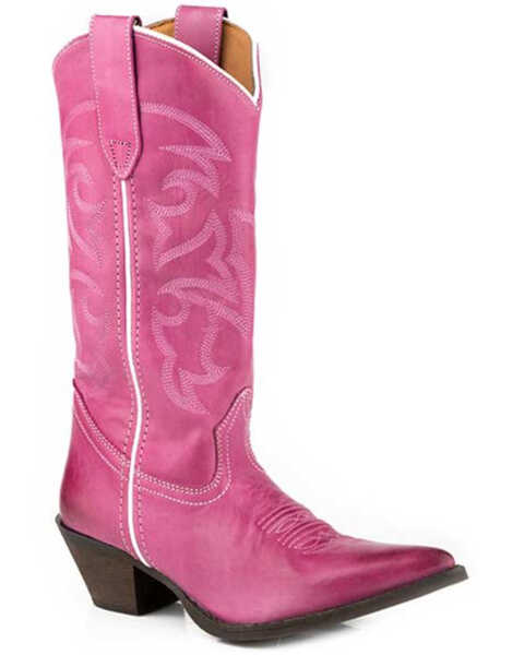 Image #1 - Roper Women's Barclay Western Boots - Pointed Toe , Pink, hi-res