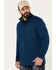 Image #2 - Brothers and Sons Men's Quilted Button Mock Pullover, Dark Blue, hi-res