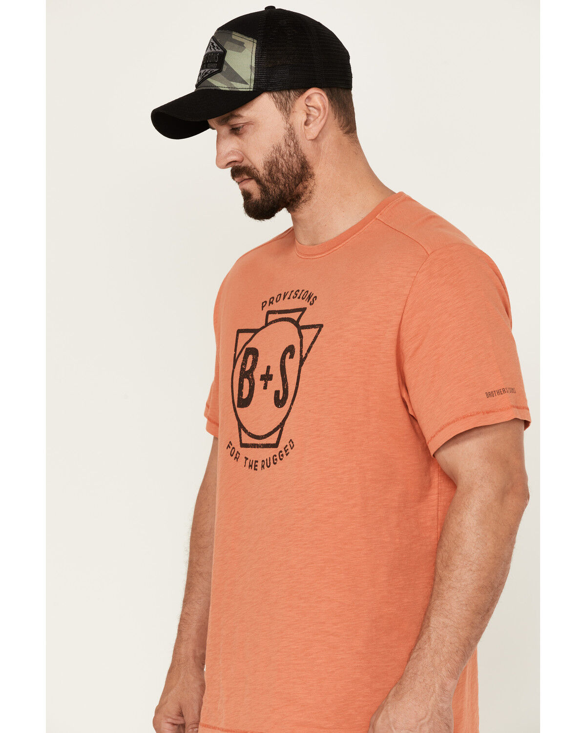Image #2 - Brothers and Sons Men's Logo Graphic Short Sleeve T-Shirt, Orange, hi-res