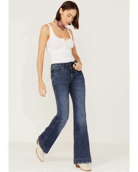  The Wrangler Retro® Green Jean Women's High Rise Lauren Trouser Jeans, Blue, hi-res