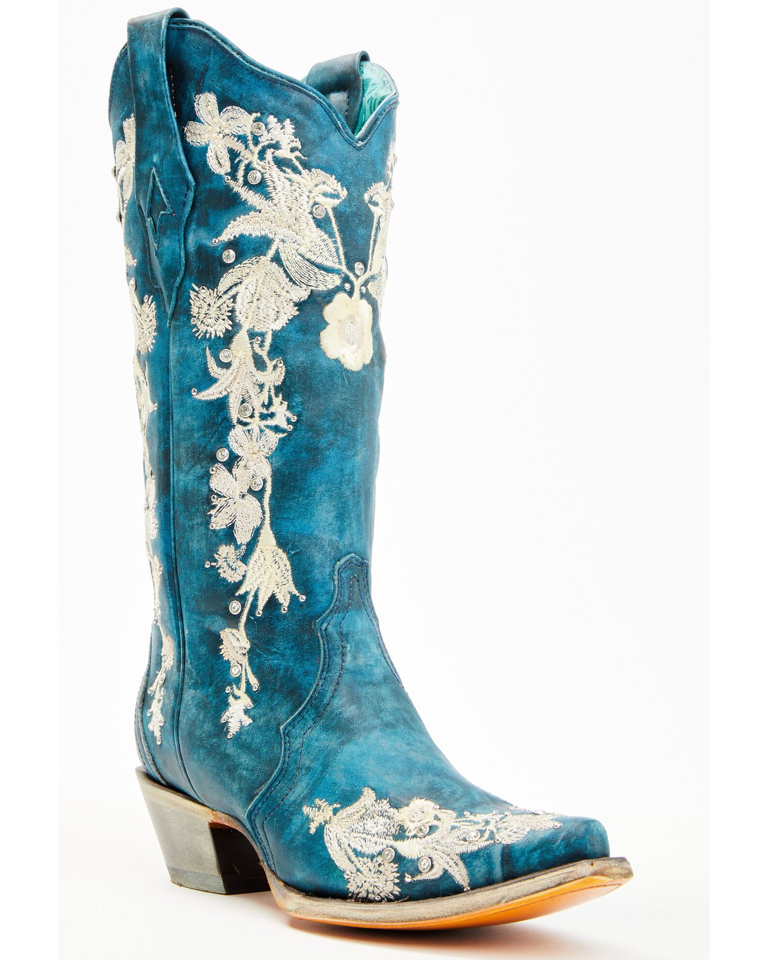 Corral Women s Floral Embroidered Rhinestone Studded Western Boots Snip Toe Country Outfitter