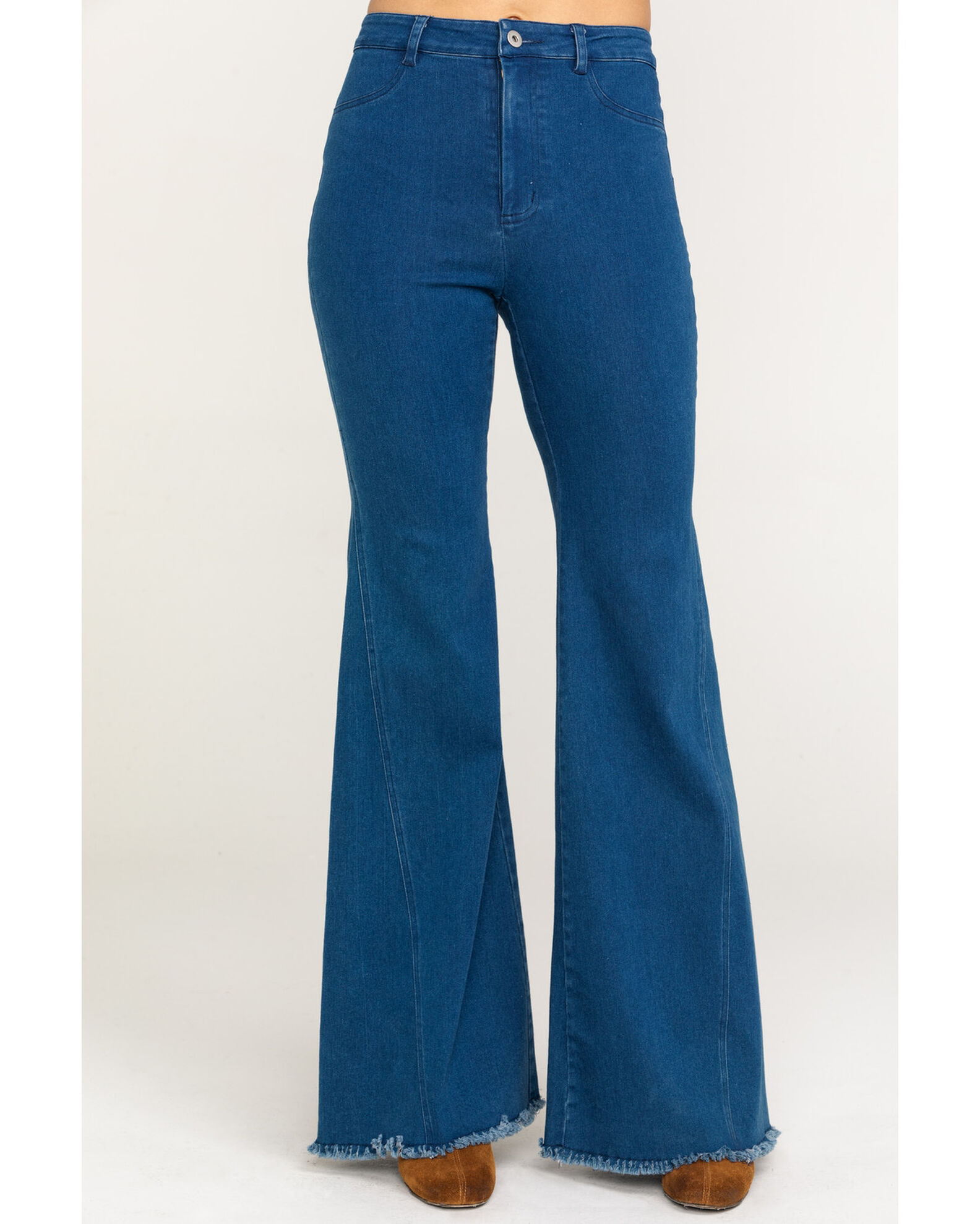 Flying Tomato Women s High Rise Distressed Flare Jeans Country