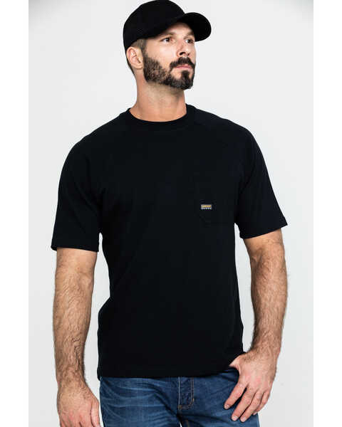 Ariat Men's Rebar Cotton Strong Short Sleeve Crew T-Shirt, Black, hi-res