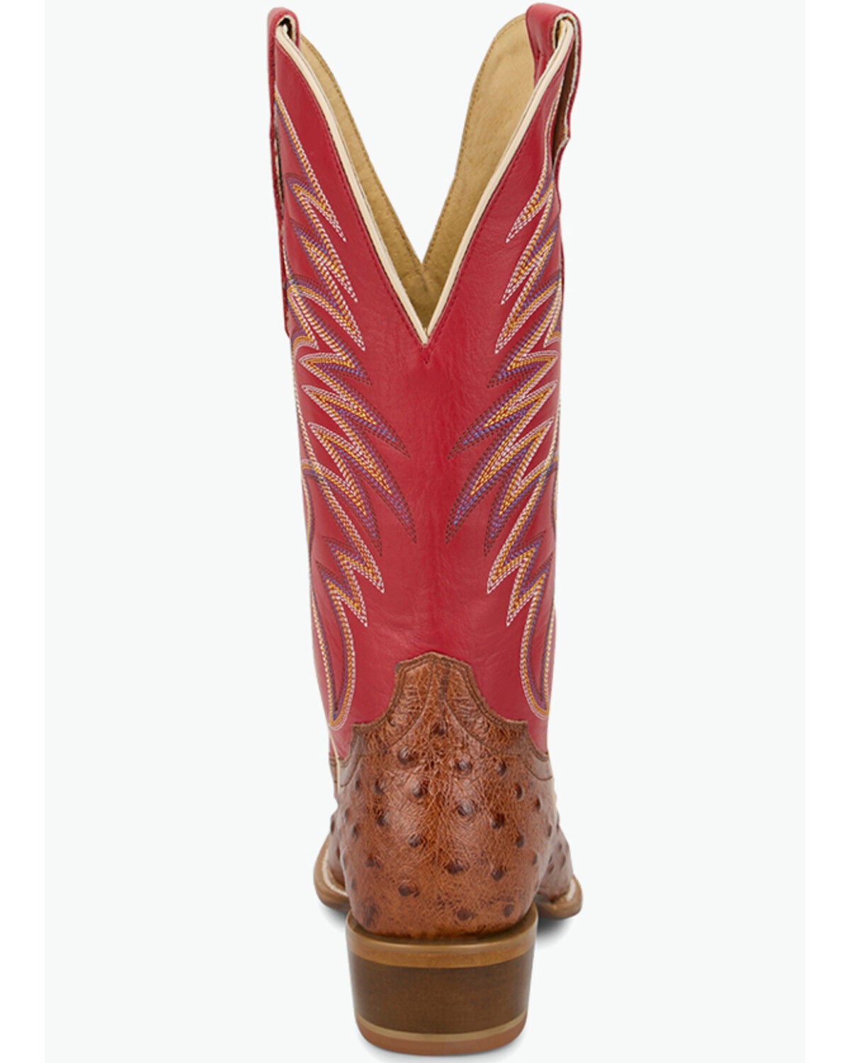 Image #5 - Tony Lama Men's Ranchero Tyler Exotic Ostrich Western Boots - Square Toe, Brandy Brown, hi-res