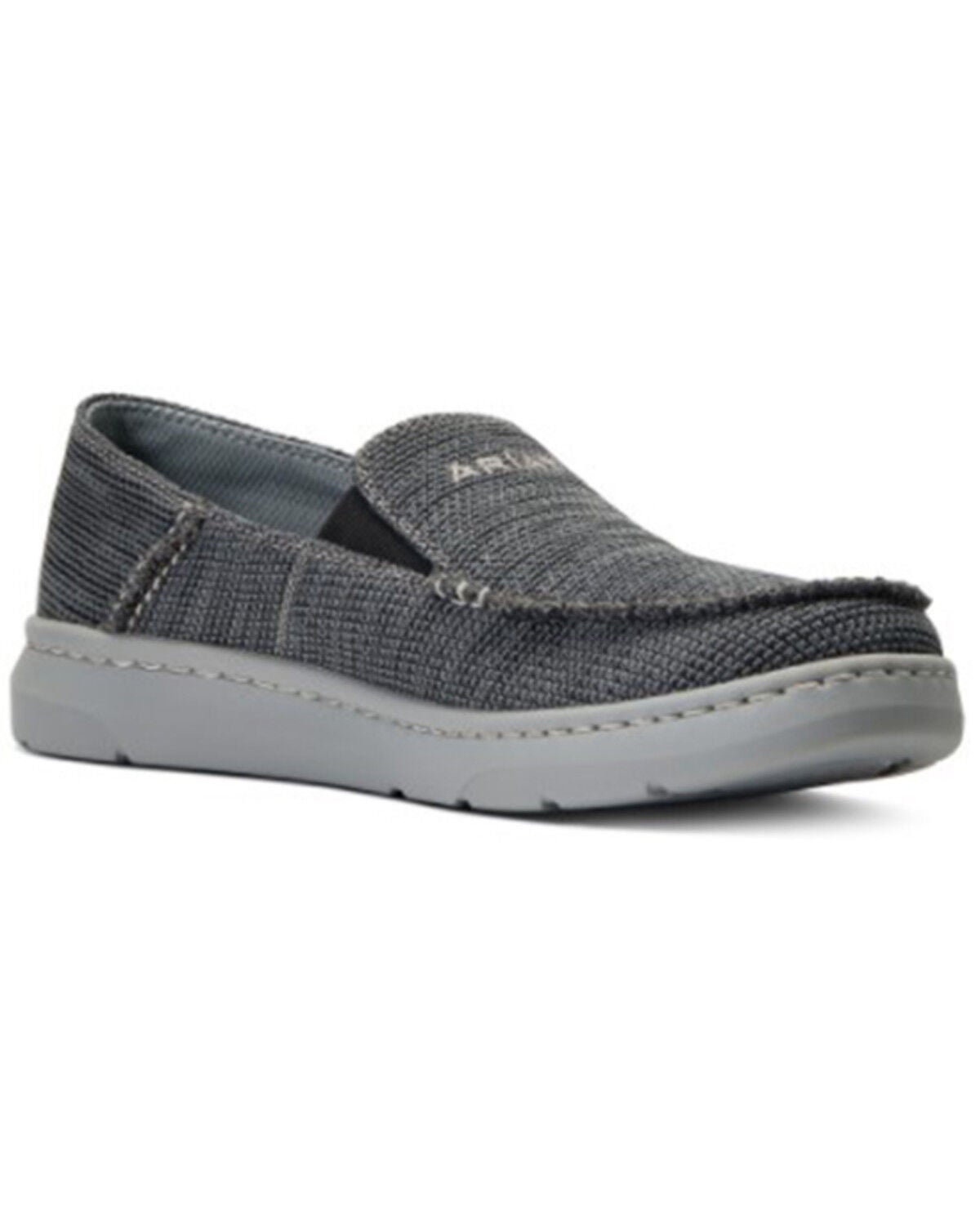 Ariat Men's Heather Brown Charcoal 360 Canvas Slip-On Casual Shoe - Moc Toe, Charcoal, hi-res