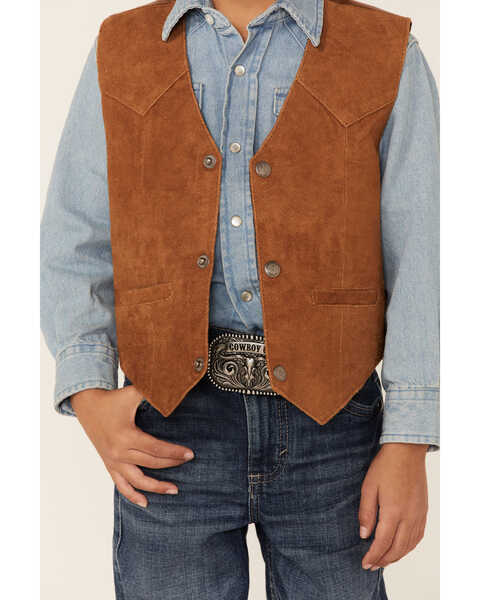 Image #2 - Scully Boys' Boar Suede Vest, Bourbon, hi-res