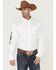 Image #1 - RANK 45® Men's Solid Performance Twill Logo Long Sleeve Button-Down Western Shirt, White, hi-res