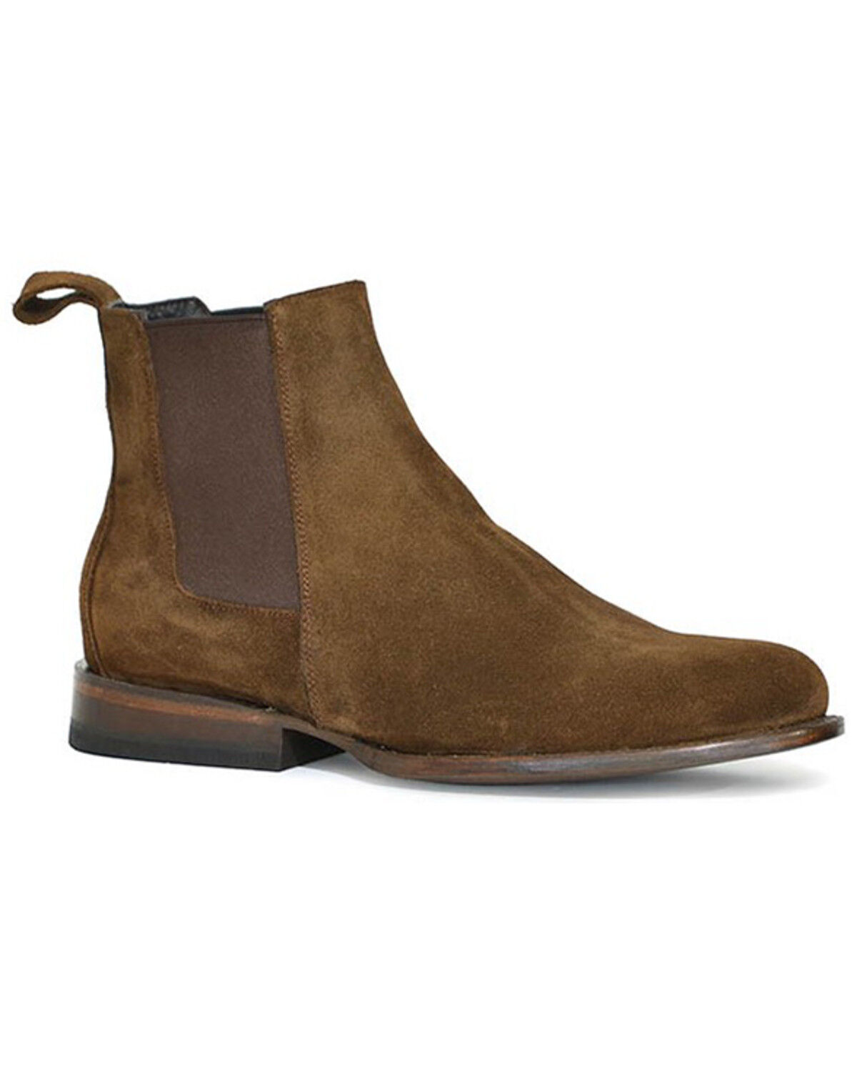 Image #1 - Stetson Men's Roughout Chelsea Boots - Round Toe, Brown, hi-res