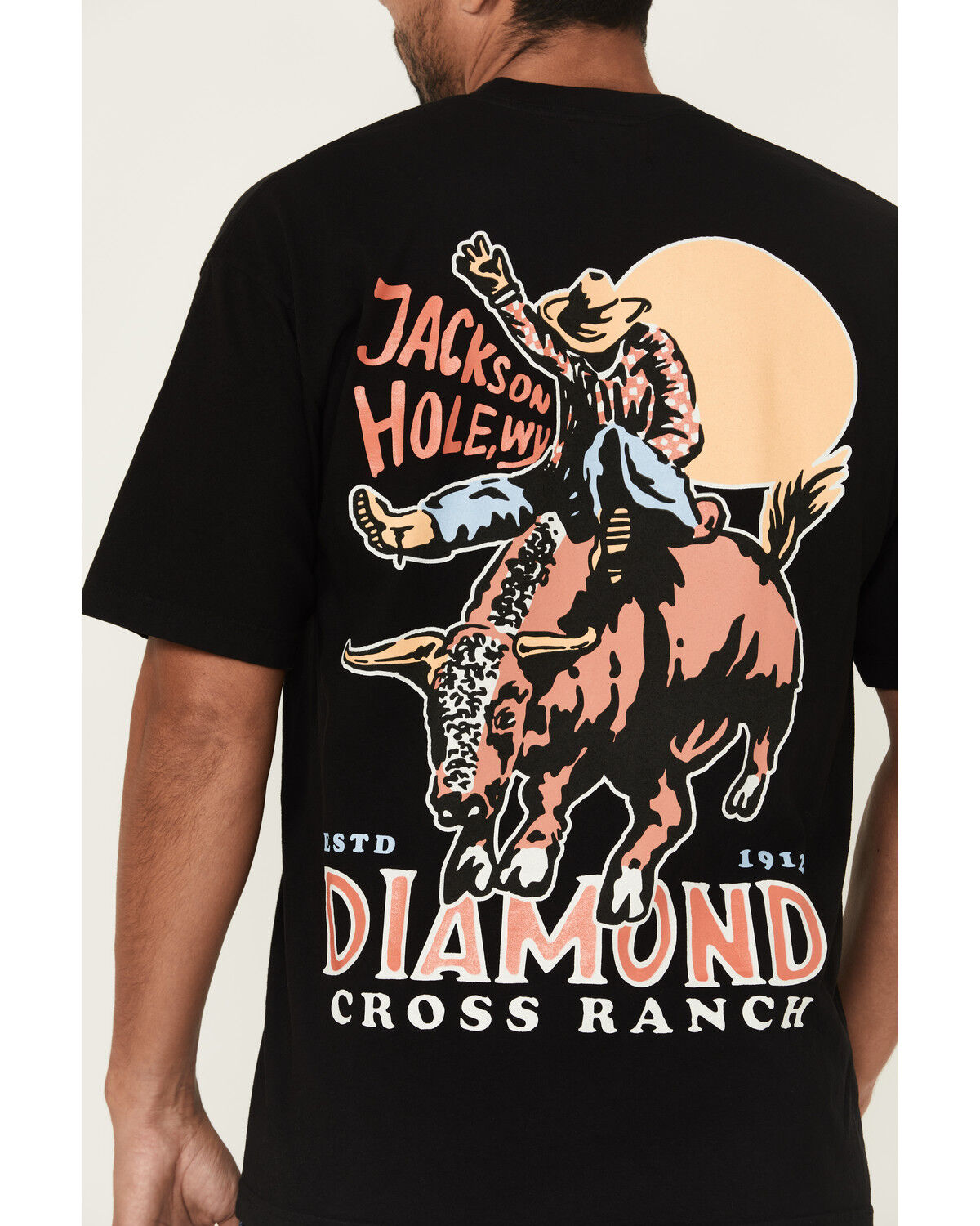 Image #4 - Diamond Cross Ranch Men's Sunshine Bull Ride Short Sleeve Graphic T-Shirt, Charcoal, hi-res