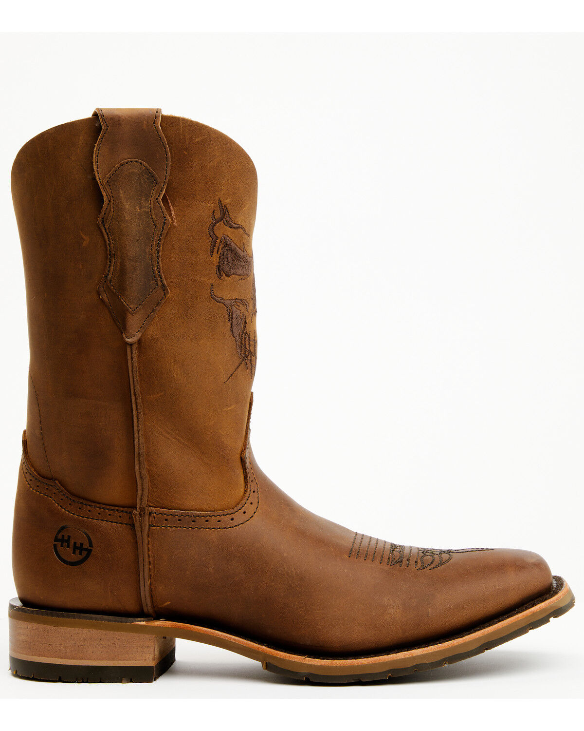 Image #2 - Double H Men's 11" Stockman Ice Roper Western Boots - Broad Square Toe, Chocolate, hi-res