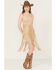 Image #1 - Idyllwind Women's Ramsey Concho Trim Faux Suede Mini Dress, Khaki, hi-res