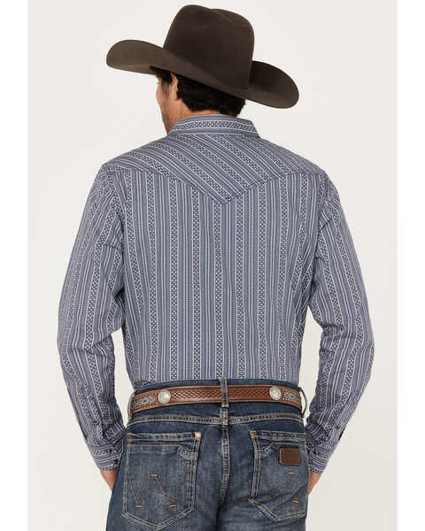 Cody James Men's Born N Raised Striped Long Sleeve Snap Western Shirt - Big & Tall, Navy, hi-res