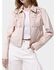 Image #1 - Azalea Wang Women's Faux Suede Studded Fringe Jacket, Pink, hi-res