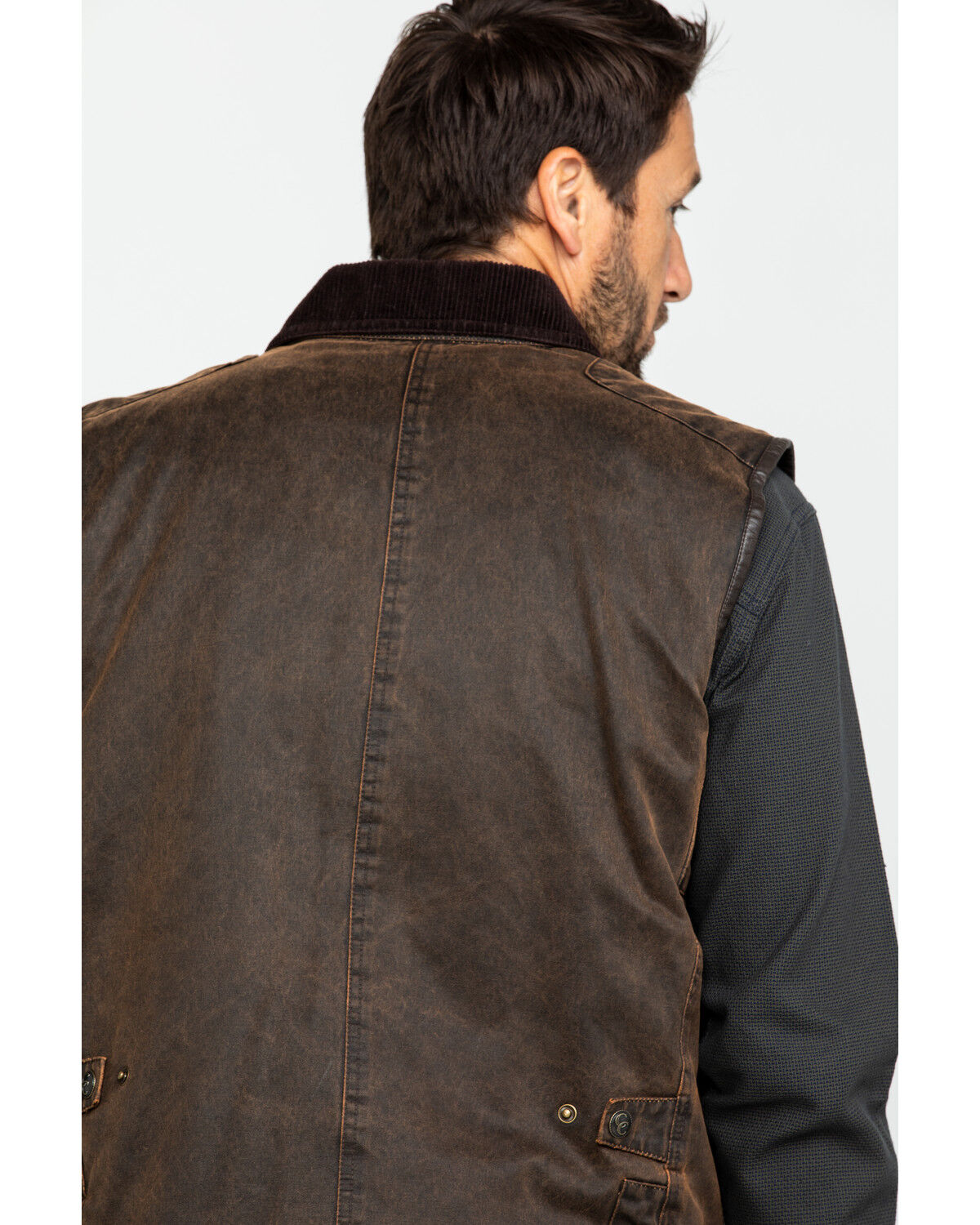 Image #5 - Cripple Creek Men's Enzyme Washed Cotton Concealed Carry Vest, Dark Brown, hi-res